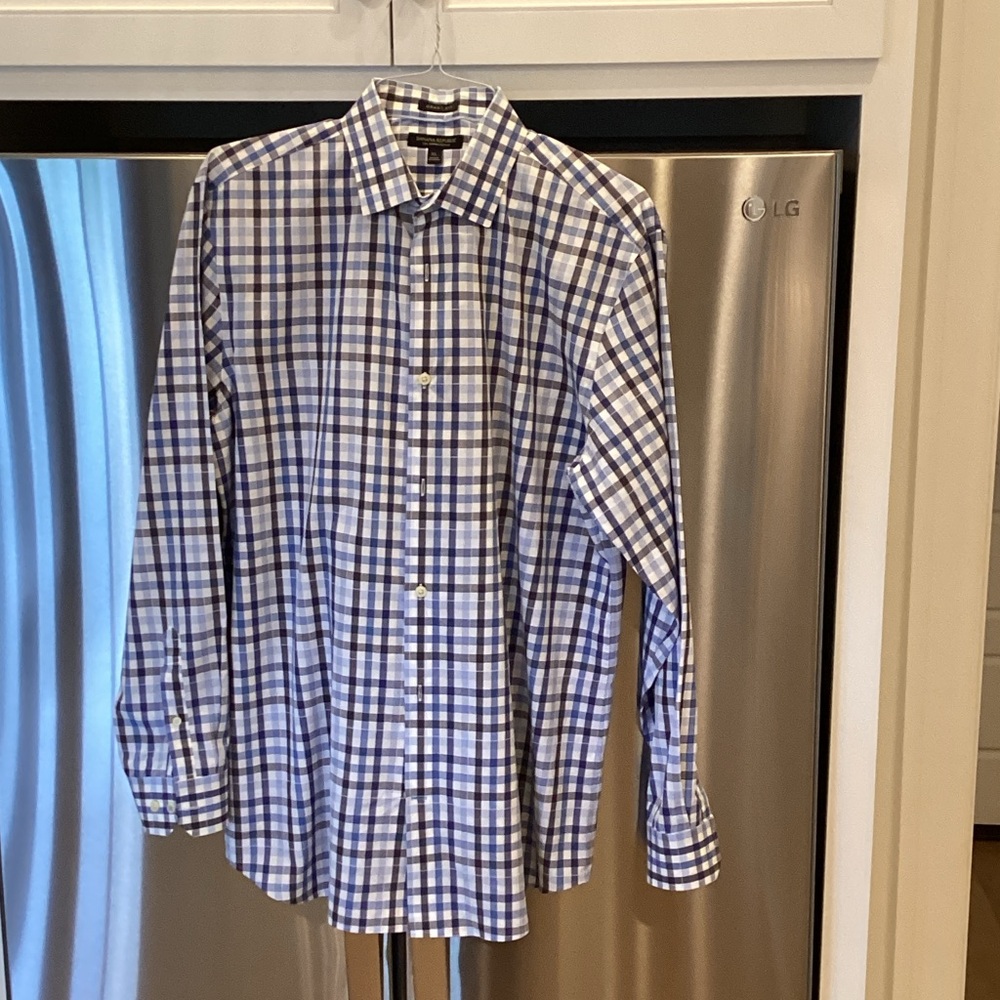 Banana Republic Blue and White Plaid Shirt